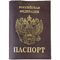 Обложка для паспорта OfficeSpace кожа тип 1.2, бордо, тиснение золото "Герб"