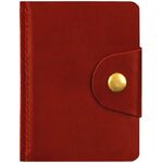 Визитница карманная OfficeSpace на кнопке, 10*7см, 18 карманов, натуральная кожа, красный