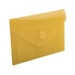 Папка-конверт с кнопкой МАЛОГО ФОРМАТА (74х105 мм), А7 (для дисконтных, банковских карт, визиток) прозр, желтая, 0,18 мм, BRAUBERG, 227324