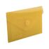 Папка-конверт с кнопкой МАЛОГО ФОРМАТА (74х105 мм), А7 (для дисконтных, банковских карт, визиток) прозр, желтая, 0,18 мм, BRAUBERG, 227324