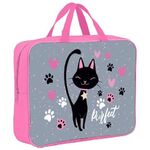 Папка на молнии с ручками BRAUBERG А4, 1 отделение, полиэстер, 80 мм, "Elegant cat", 271481