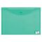 Папка-конверт с кнопкой БОЛЬШОГО ФОРМАТА (305х435 мм), А3, прозрачная, зеленая, 0,18 мм, BRAUBERG, 224033