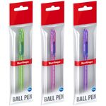 Ручка шариковая Berlingo "I-10 Color" синяя, 0,4мм, корпус ассорти, пакет с европодвесом