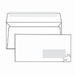 Конверты Е65 (110х220 мм) ПРАВОЕ ОКНО, отрывная лента, 80 г/м2, КОМПЛЕКТ 1000 шт.