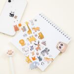 Наклейки гелевые MESHU "Cute animals", 10*22см, 37 наклеек, инд. уп., европодвес