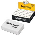 Ластик BRAUBERG "Classic", 26х17х7 мм, белый, прямоугольный, 221033