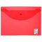 Папка-конверт с кнопкой STAFF, А4, до 100 листов, прозрачная, красная, 0,15 мм, 270469