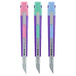 Нож канцелярский 9мм Berlingo "Envy", auto-lock, металл. направл., ассорти, европодвес