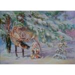 Картина стразами (алмазная мозаика) 40х50 см, ОСТРОВ СОКРОВИЩ "Девочка в лесу", без подрамника, 662578