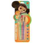 Набор кистей Мульти-Пульти "Чебурашка" 5шт., синтетика, круглая № 3, плоские № 2, 6, 14, овальная № 1, блистер