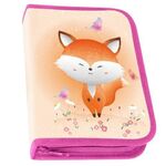 Пенал ПИФАГОР, 1 отделение, 1 откидная планка, полиэстер, 19х13 см, "Smiling fox", 271014