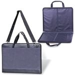 Папка для рисунков и чертежей БОЛЬШОГО ФОРМАТА ( 470х330 мм,) А3, с ручками, кожзам/ткань, серая, "Пленэр-3", 676/2