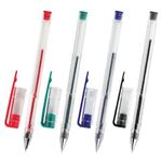 Ручки гелевые STAFF "Basic" GP-789, НАБОР 4 ЦВЕТА, хромированный наконечник, узел 0,5 мм, 142792