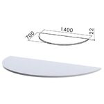 Стол приставной полукруг "Монолит", 1400х700х750 мм, БЕЗ ОПОР (640137), цвет серый, ПМ35.11