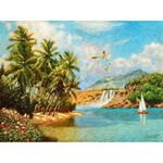 Картина стразами (алмазная мозаика) 30х40 см, ОСТРОВ СОКРОВИЩ "Солнце южного моря", без подрамника, 662567
