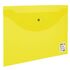Папка-конверт с кнопкой STAFF, А4, до 100 листов, прозрачная, желтая, 0,12 мм, 226031
