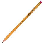 Карандаш чернографитный с ластиком STAFF "EVERYDAY" BLP-YLW, 1 шт., НВ, пластиковый, корпус жёлтый, 181940