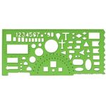 Линейка офицерская, 20 см, зеленая, 65 тактических элементов, отливная шкала, ТТ01