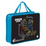 Папка на молнии с ручками ЮНЛАНДИЯ А4, 1 отделение, пластик, ширина 80 мм, "Press Start", 271462