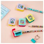 Точилка пластиковая MESHU "90s party" 1 отверстие, ассорти