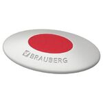 Ластик BRAUBERG "Oval PRO", 40х26х8 мм, овальный, красный пластиковый держатель, 229560