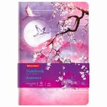 Блокнот А5 (143x210 мм), BRAUBERG VISTA "Sakura", под кожу, гибкий, 80 л., 112076