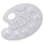 Палитра для рисования ПИФАГОР "ЭНИКИ-БЕНИКИ", белая, овальная, 10 ячеек (6 ячеек для красок и 4 для смешивания), 192352