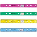 Линейка пластиковая 30 см, BRAUBERG "Crystal", тонированная, ассорти, 210291