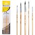 Кисти BRAUBERG, набор 5 шт. (белка, круглые № 1, 2, 3, 4, 5), блистер, 200217