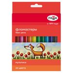 Фломастеры Гамма "Мультики", 24цв., смываемые, картон. упак., европодвес