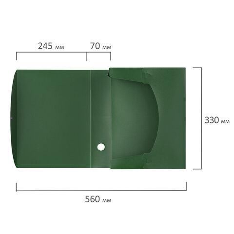 Короб архивный (330х245 мм), 70 мм, пластик, разборный, до 750 листов, зеленый, 0,7 мм, STAFF, 237277
