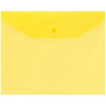 Папка-конверт на кнопке OfficeSpace А5 (190*240мм), 120мкм, пластик, полупрозрачная, желтая