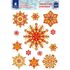 Украшение для окон и стекла ЗОЛОТАЯ СКАЗКА "Красно-золотые снежинки 1", 30х38 см, ПВХ, 591207