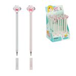 Ручка шариковая MESHU "Crystal Paw" синяя, 0,7мм, корпус ассорти, с топпером