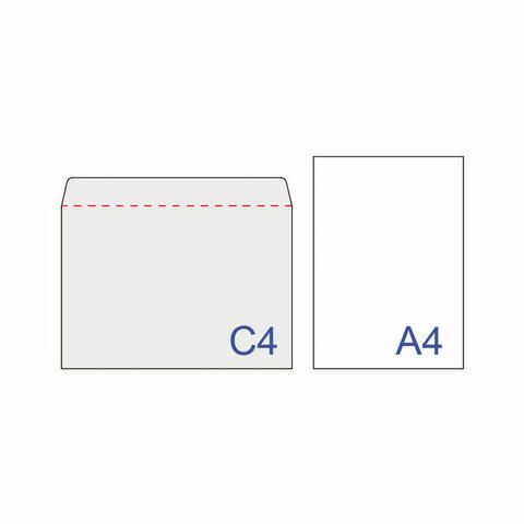 Конверты С4 (229х324 мм), отрывная лента, внутренняя запечатка, 100 г/м2, КОМПЛЕКТ 50 шт., BRAUBERG, 112181, С4НКРс-50(BRAUB