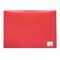 Папка-конверт с кнопкой BRAUBERG, А4, до 100 листов, прозрачная, красная, 0,15 мм, 221636