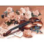 Картина по номерам 40х50 см, ОСТРОВ СОКРОВИЩ "Скрипка", на подрамнике, акриловые краски, 3 кисти, 662487