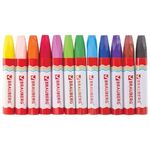 Восковые мелки утолщенные BRAUBERG "АКАДЕМИЯ", НАБОР 12 цветов, на масляной основе, яркие цвета, 227295