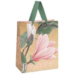 Пакет подарочный 18*23*10см MESHU "Flowers", отд. фольгой, крафт