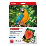 Фотобумага матовая, А4, 260 г/м2, односторонняя, 50 листов, BRAUBERG ORIGINAL, 363993