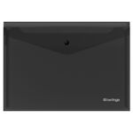 Папка-конверт на кнопке Berlingo "No Secret", А4, 200мкм, черная