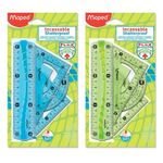 Набор чертежный малый MAPED "Flex Mini" (линейка 15 см, 2 угольника, транспортир), ассорти, блистер, 244069