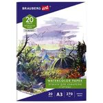 Папка для акварели БОЛЬШАЯ А3, 20 л., 270 г/м2, мелкое зерно, BRAUBERG ART CLASSIC, "Город", 114400