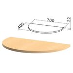 Стол приставной полукруг "Монолит", 700х400х750 мм, БЕЗ ОПОРЫ (640137), цвет бук бавария, ПМ34.1