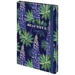 Ежедневник недатированный с резинкой А5 (145х203 мм), BRAUBERG, твердый, 128 л., "Beautiful Flowers", 114558