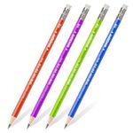 Карандаш чернографитный ЮНЛАНДИЯ "МЕТАЛЛИК", 1 шт., HB, с ластиком, корпус ассорти, 181764