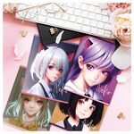 Тетрадь 48л., клетка MESHU "Neko", софт-тач ламинация, тиснение фольгой