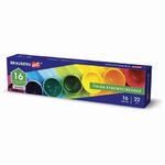 Гуашь художественная BRAUBERG ART CLASSIC, НАБОР 16 цветов в баночках по 22 мл, 191584