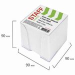 Блок для записей STAFF в подставке прозрачной, куб 9х9х9 см, белый, белизна 90-92%, 129201