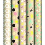 Упаковочная бумага крафт 70*100см, ArtSpace "Узоры", 70г/м2, ассорти 5 дизайнов